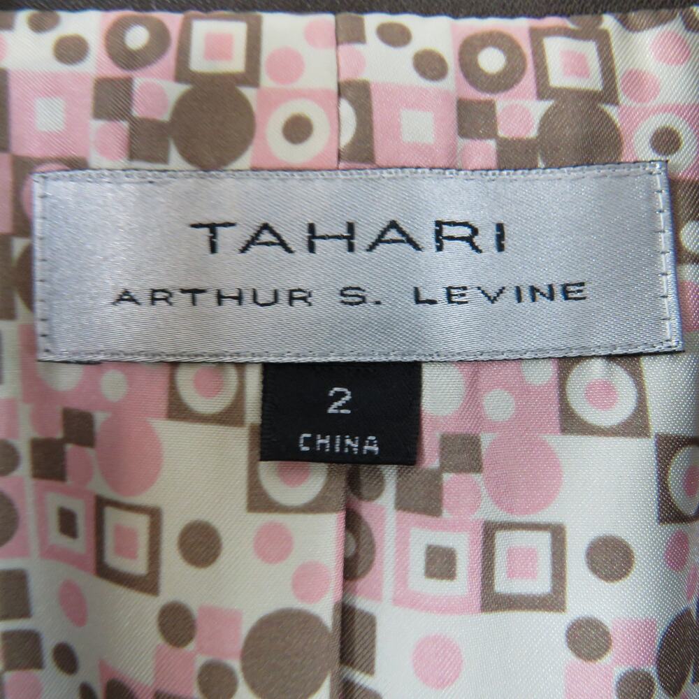 Tahari Brown Suit Set Blazer and Trouser Pants Size 2 Chocolate Brown Business - Picture 4 of 8